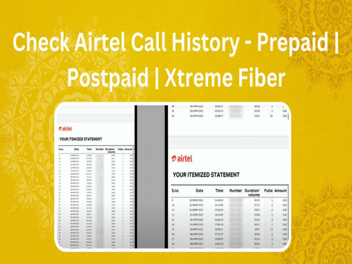 check airtel call history