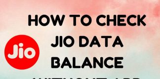 how to check jio data balance without app